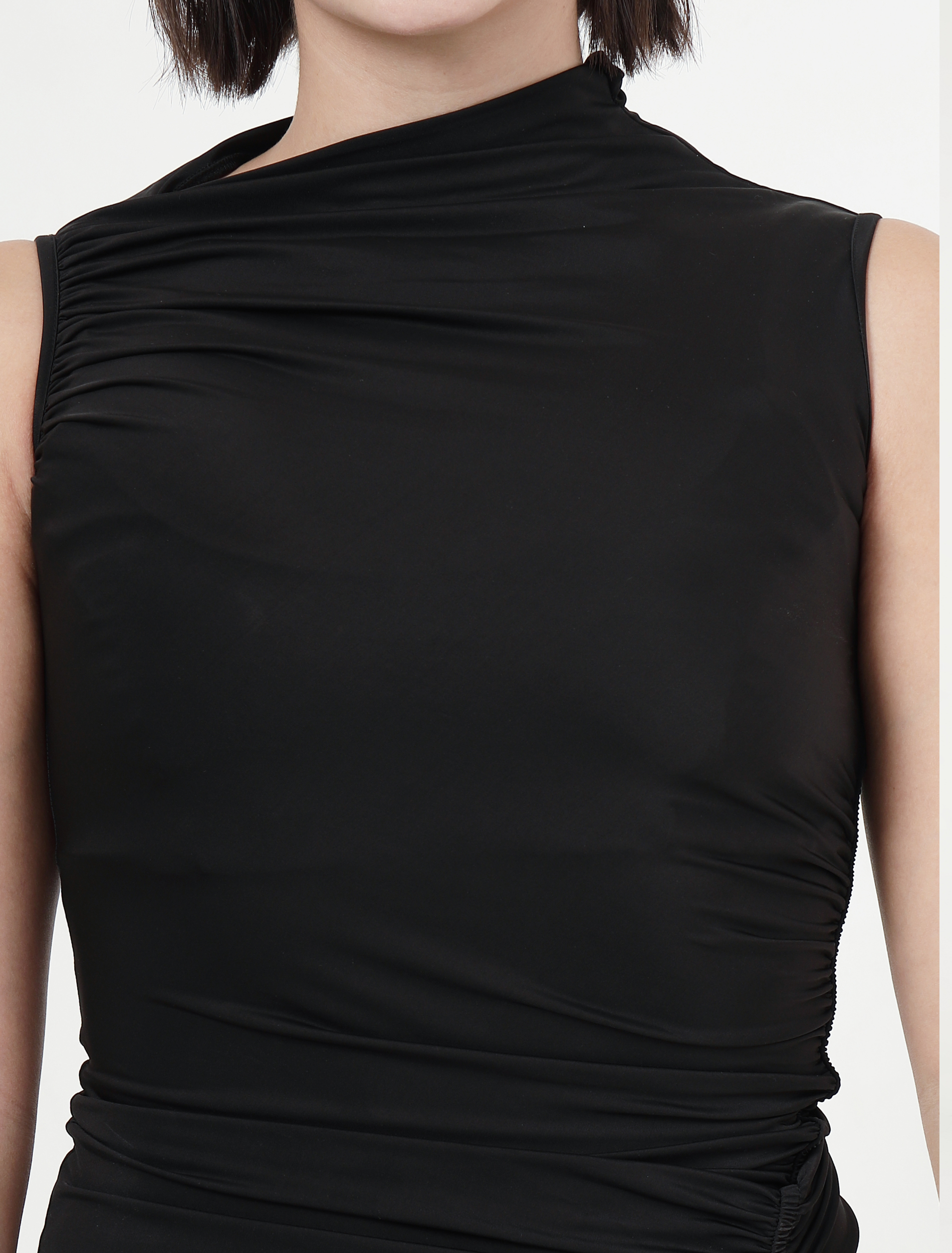 OBSIDIAN RUCHED DRESS