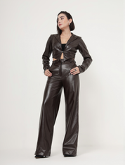 CLASP LEATHER PANTS