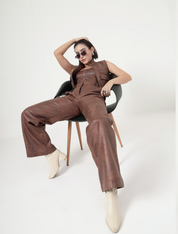 RUSTIC WIDE LEG LEATHER PANTS