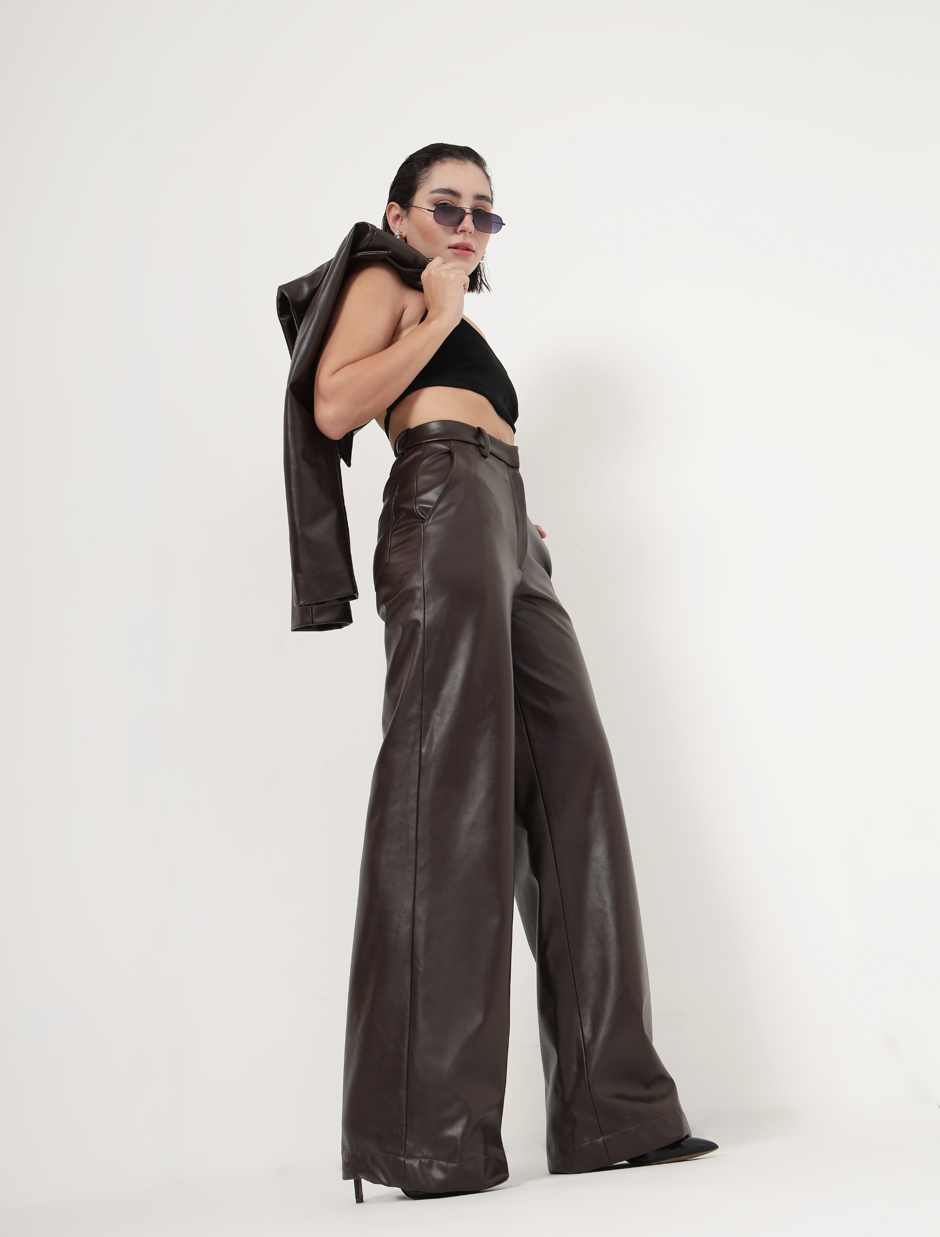 CLASP LEATHER PANTS