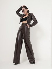 CLASP LEATHER PANTS