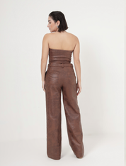 RUSTIC WIDE LEG LEATHER PANTS