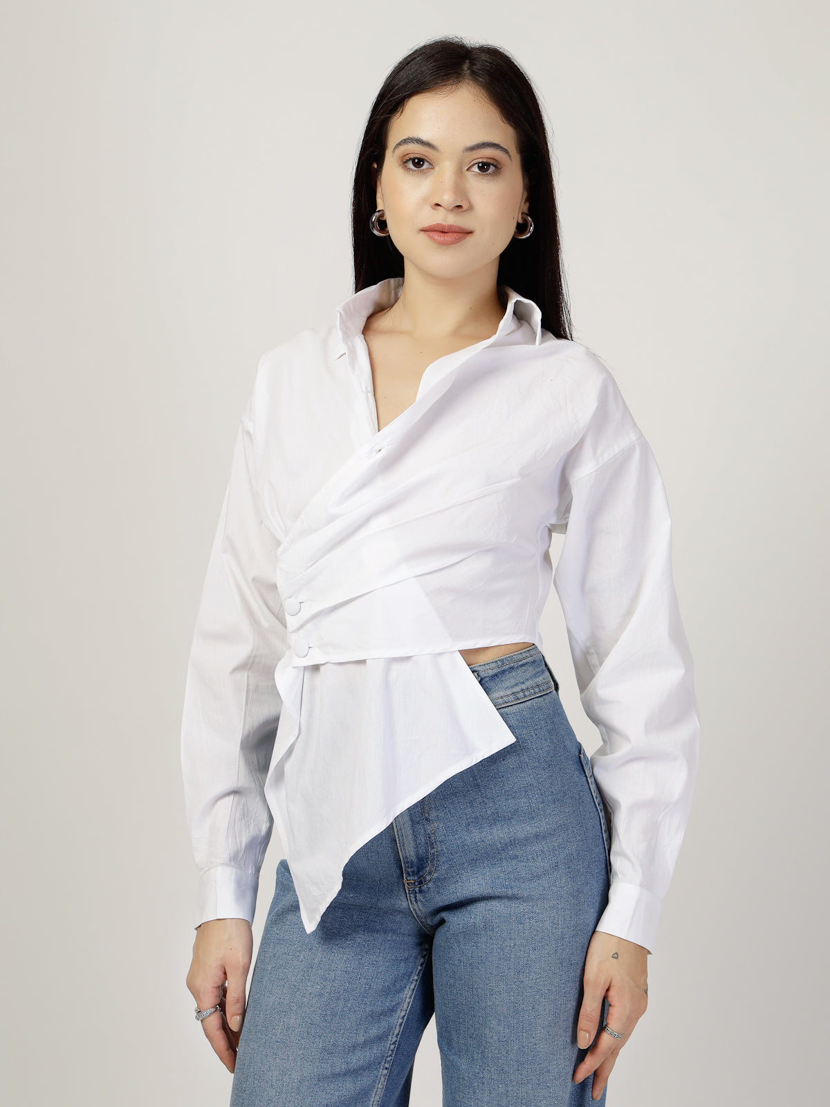 COMMAND CROP SHIRT -  WHITE