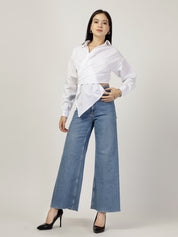 COMMAND CROP SHIRT -  WHITE