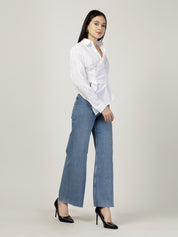 COMMAND CROP SHIRT -  WHITE