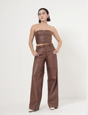 RUSTIC WIDE LEG LEATHER PANTS