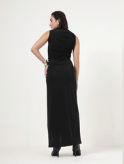 OBSIDIAN RUCHED DRESS