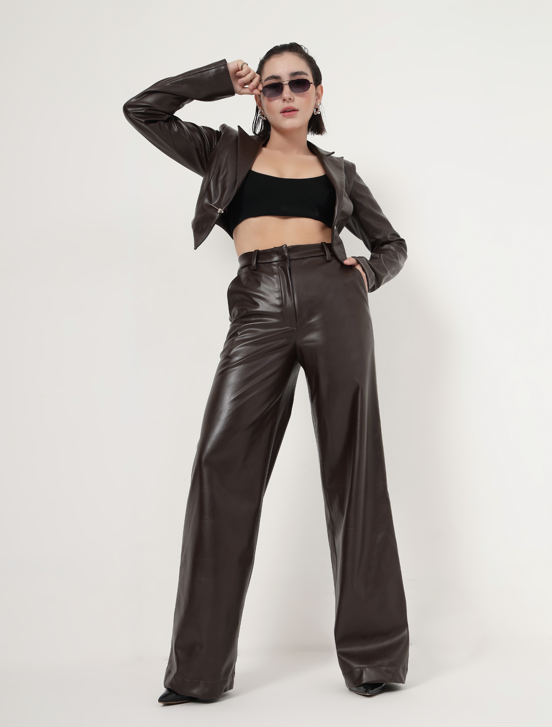 CLASP LEATHER PANTS