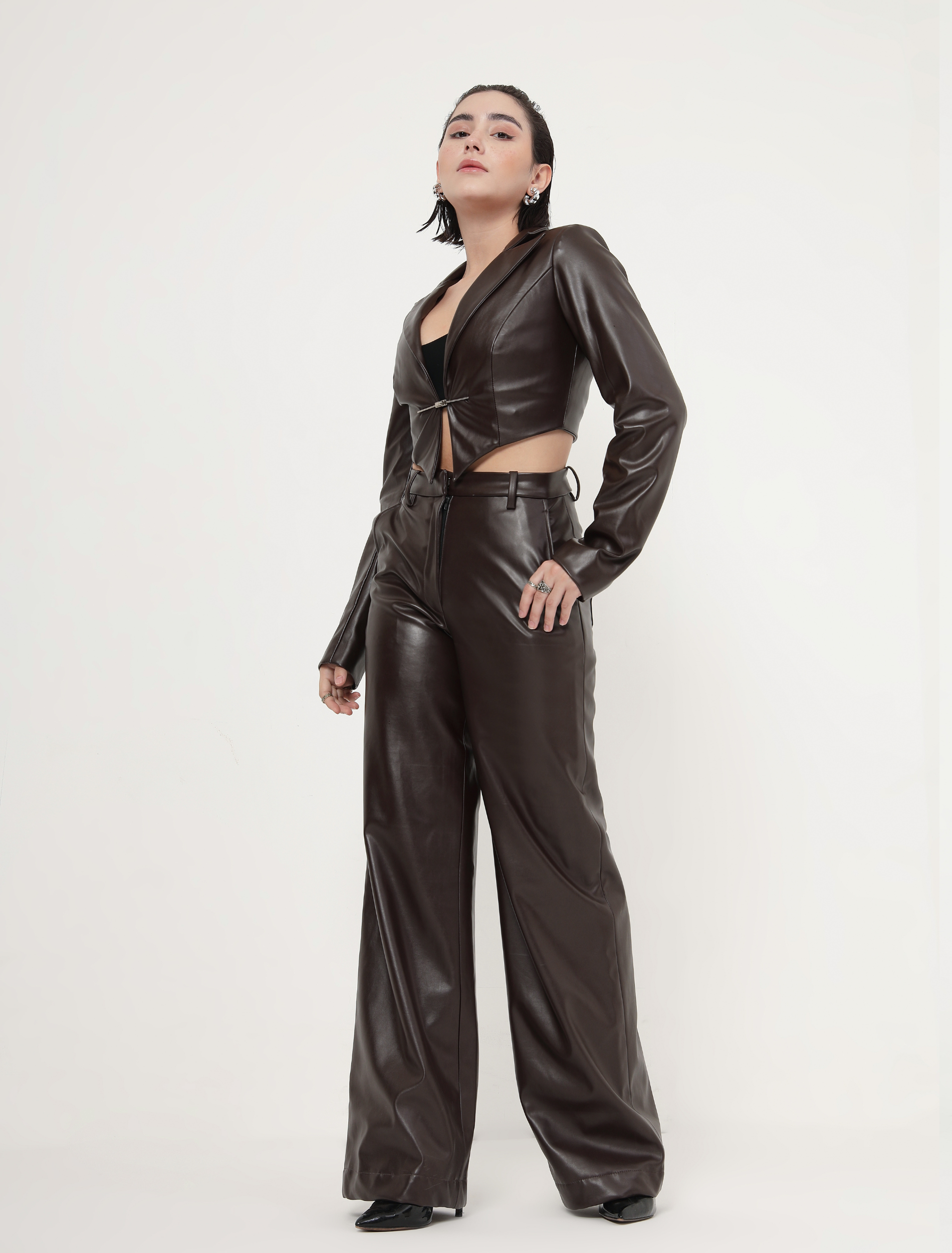 CLASP LEATHER PANTS