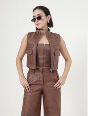 RUSTIC WIDE LEG LEATHER PANTS