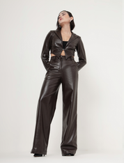 CLASP LEATHER PANTS