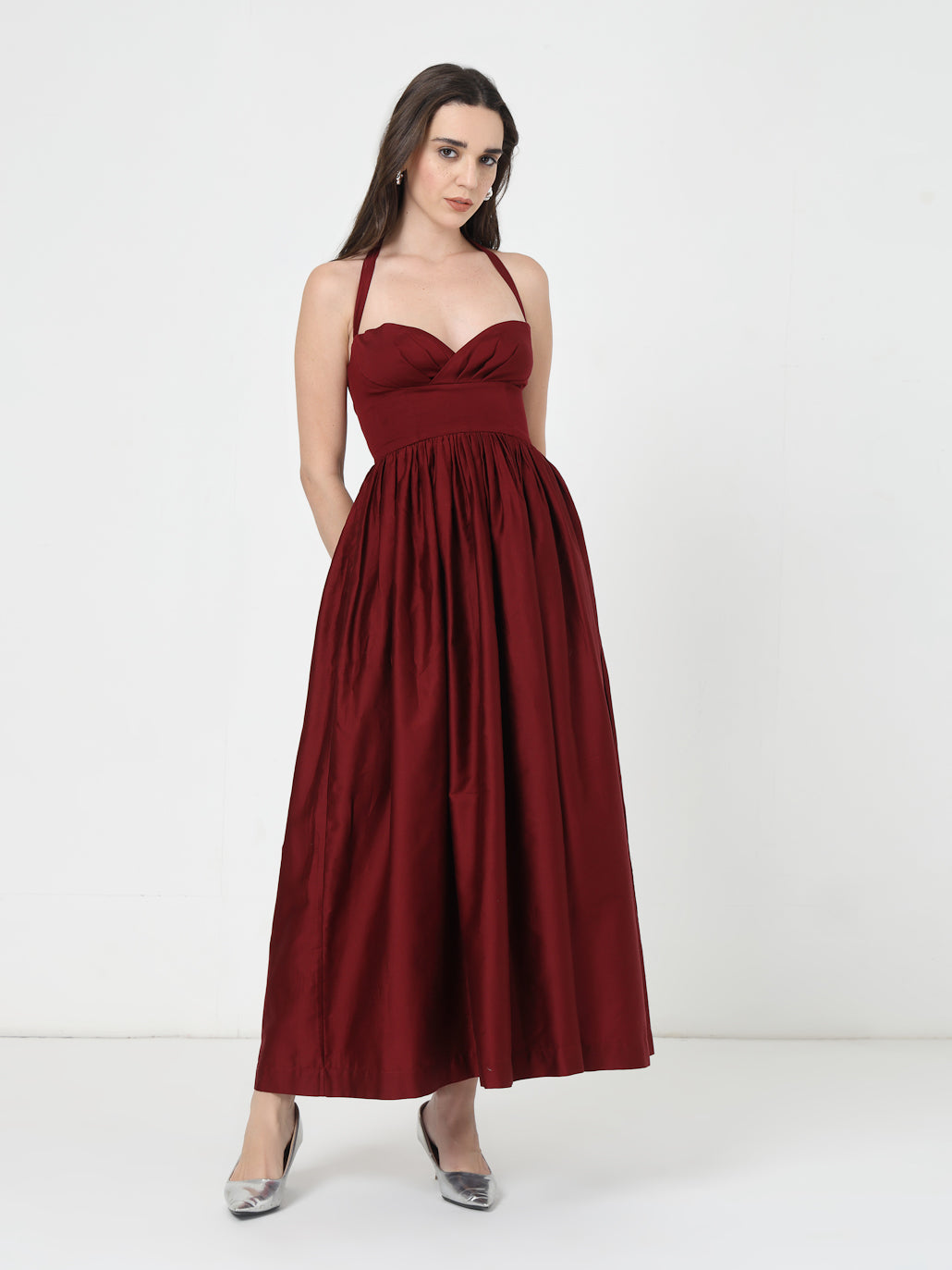 isabella maxi dress Isabella Blue Stripes V Neck Maxi Dress, Large