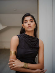 OBSIDIAN RUCHED DRESS